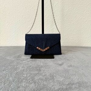 NWOT Metallic Glitter Envelope Flap Clutch Evening Bag